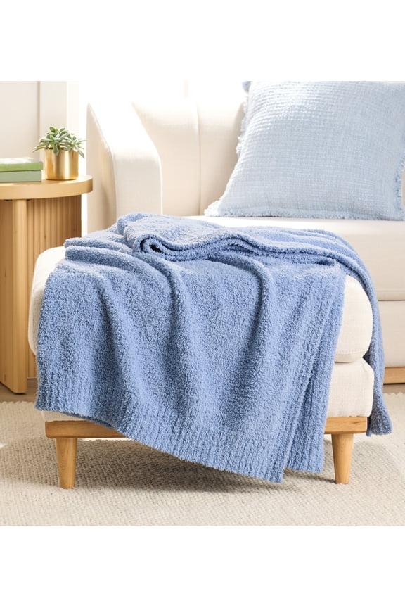 Cozy Knit Throw, Blue Silver, 50x72"