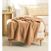 Better Homes & Gardens Cozy Knit Throw Blanket, Beige, 50x72 Inches