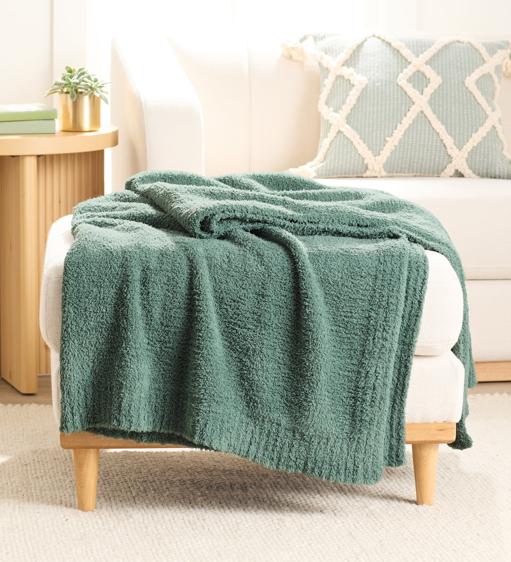 Better Homes & Gardens Cozy Knit Throw, Green Ash, 50x72"