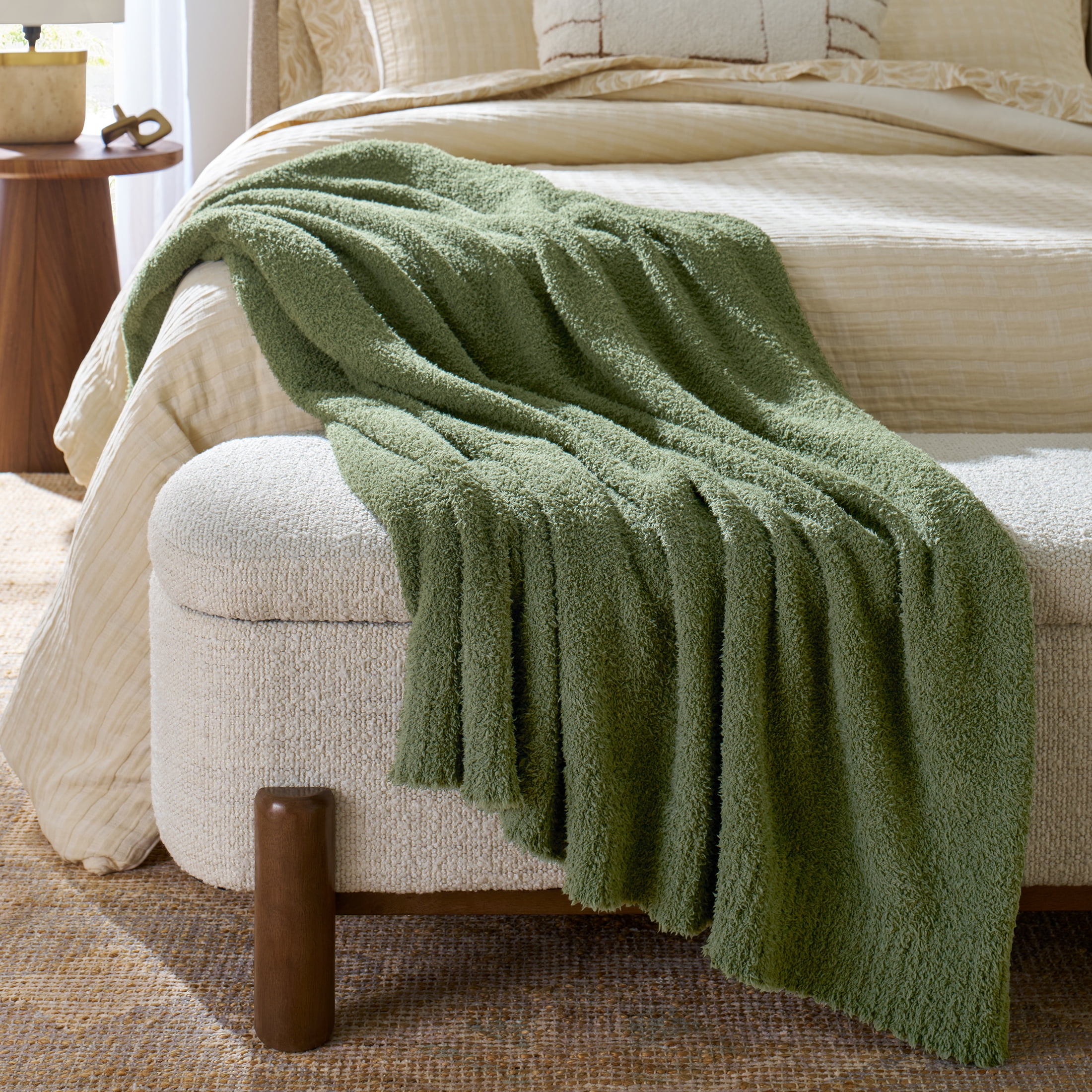 Better Homes & Gardens Oversized Cozy Knit Couch Throw Blanket, Green Ash, 50 x 72 in