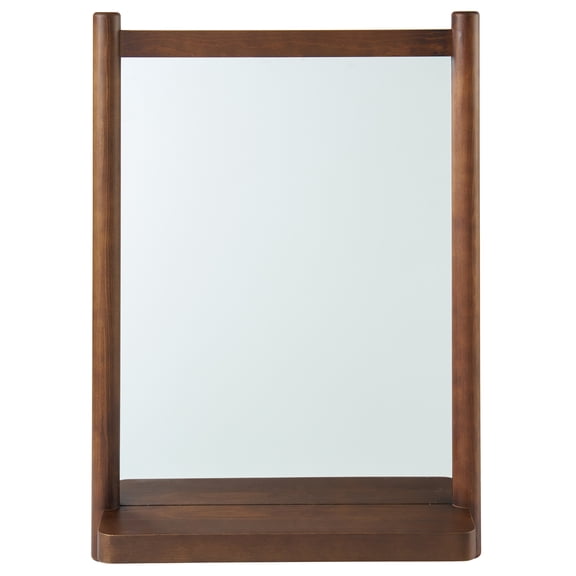 Better Homes & Gardens Craftsman Solid Wood Wall Mirror, 21.5 x 30 Inch, Walnut Finish