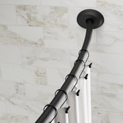 Better Homes & Gardens 50  to 72  Adjustable Tension or Wall-Mount Curved Shower Curtain Rod, Black