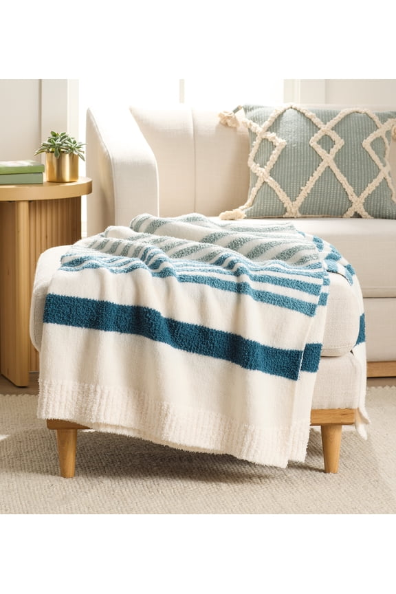 Cozy Knit Throw, HiLo Teal, 50x72"