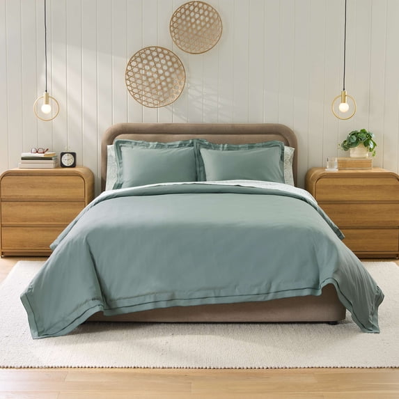 Better Homes & Gardens 3-Piece Green River Cotton Percale Duvet Cover Set, King