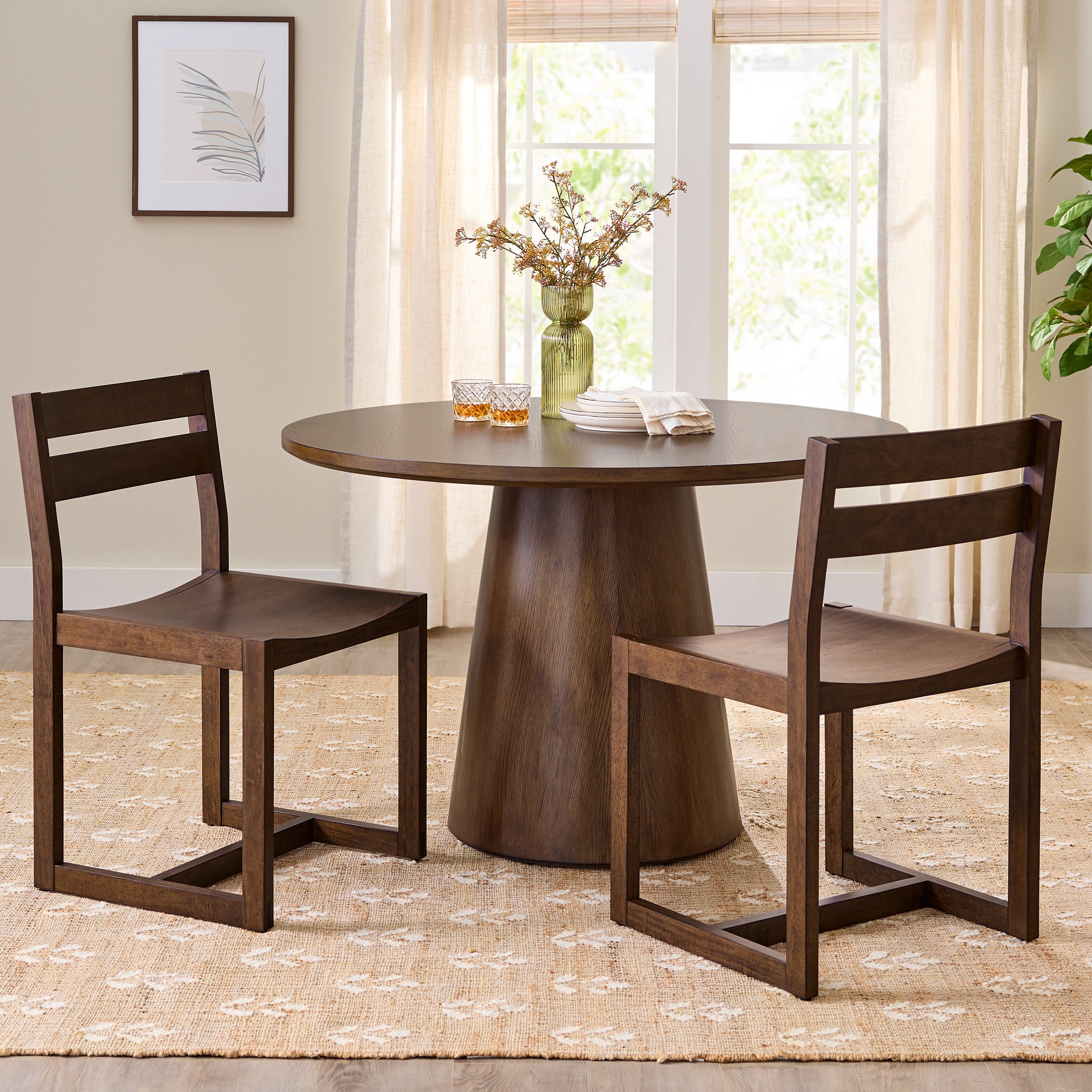Better Homes & Gardens Bryant Dining Chair, 2 Pack, Walnut Finish