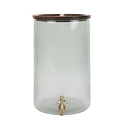 Better Homes and Gardens 2-Gallon Green Countertop Beverage Dispenser with Acacia Wood Lid