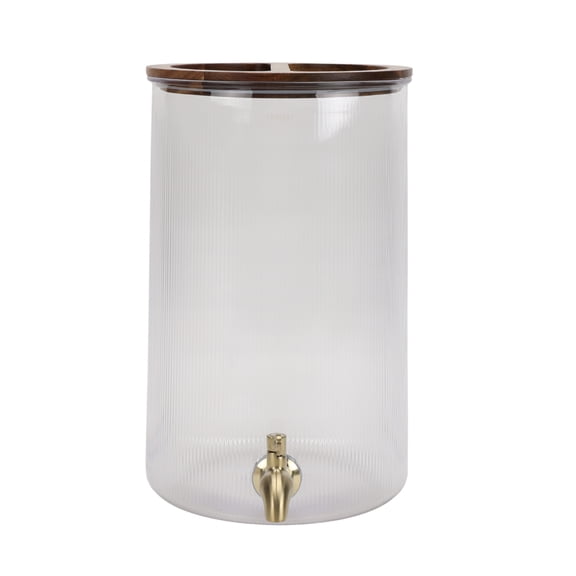 Better Homes and Gardens 2-Gallon Clear Countertop Beverage Dispenser with Acacia Wood Lid