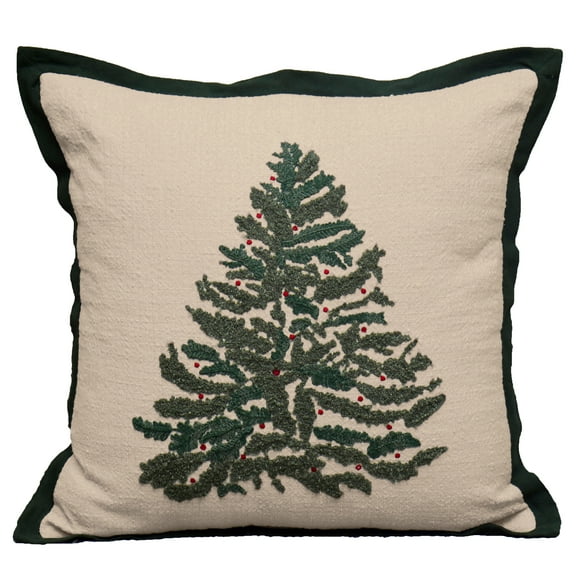 Better Homes & Garden 20"x20" Evergreen Embroidery Decorative Throw Pillow(1 Count)
