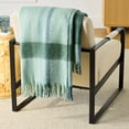 thumbnail image 1 of Better Homes & Gardens Faux Mohair Cozy Couch Throw Blanket Green Plaid, 50x72", 1 of 5