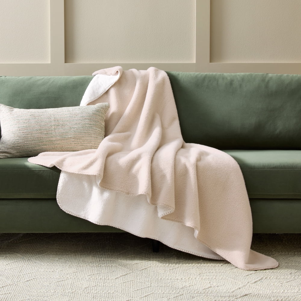Better Homes & Gardens Papyrus Beige Faux Wool Reverse to Faux Fur Throw, 50" x 72"
