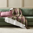 thumbnail image 1 of Better Homes & Gardens Plaid Reversible Faux Wool to Faux Fur Oversized Couch Throw Blanket, Violet, 50 x 72 in, 1 of 6