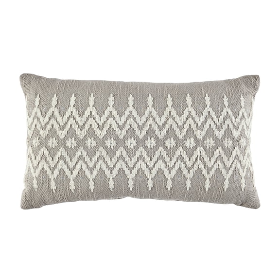 Better Homes & Gardens 14 x 24 Embroidered Fair Isle Grey Throw Pillow