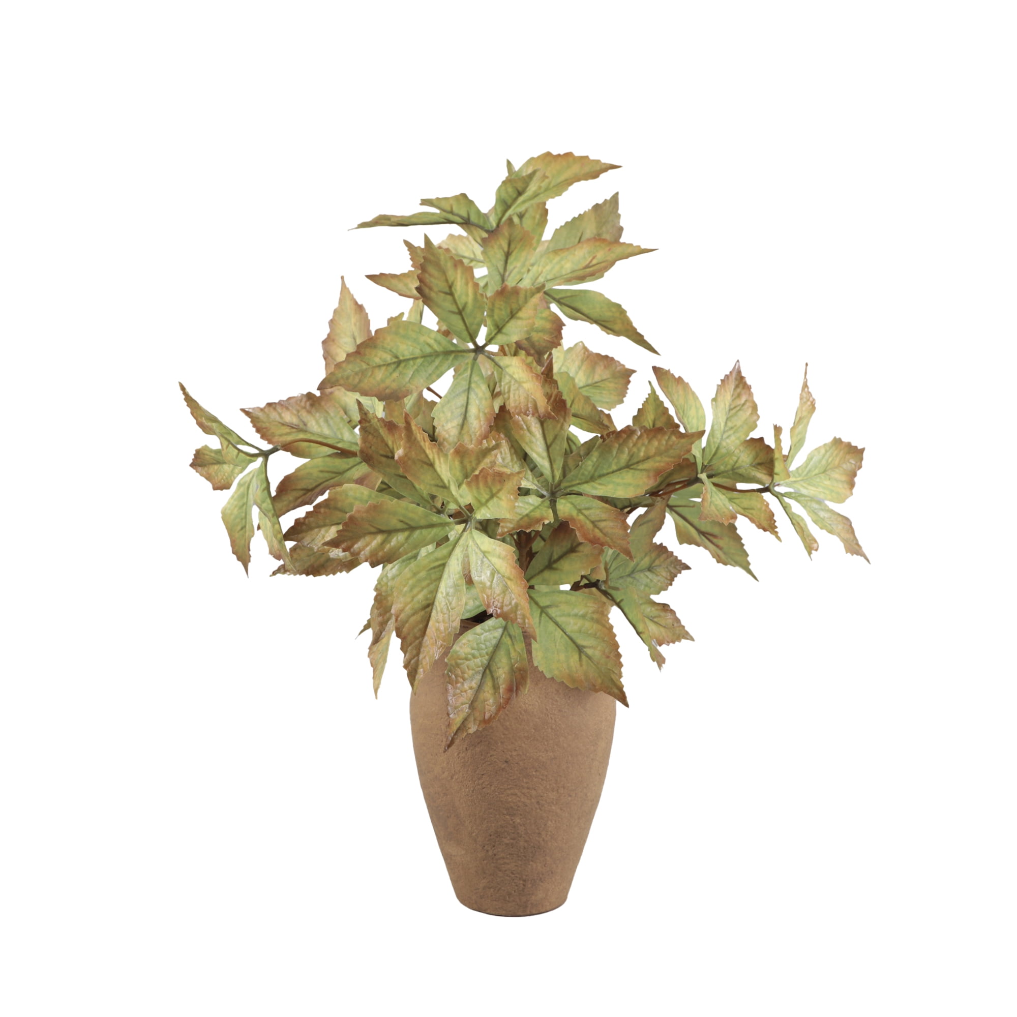 Better Homes & Gardens 20 in Artificial Real Touch Fall Leaves in 7 in Tan Ceramic Vase for Tabletops, 1.54 lb