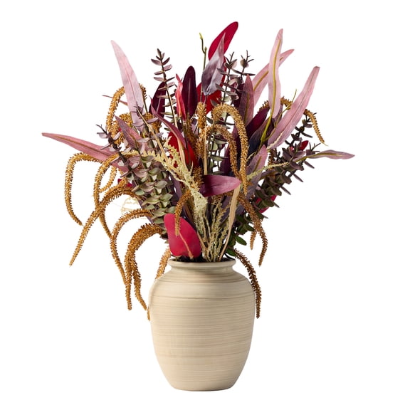 Better Homes and Gardens 17.25"H Artificial Fall Mix in 5.88"H Ceramic Vase Made for Tabletops - 1.76 lbs