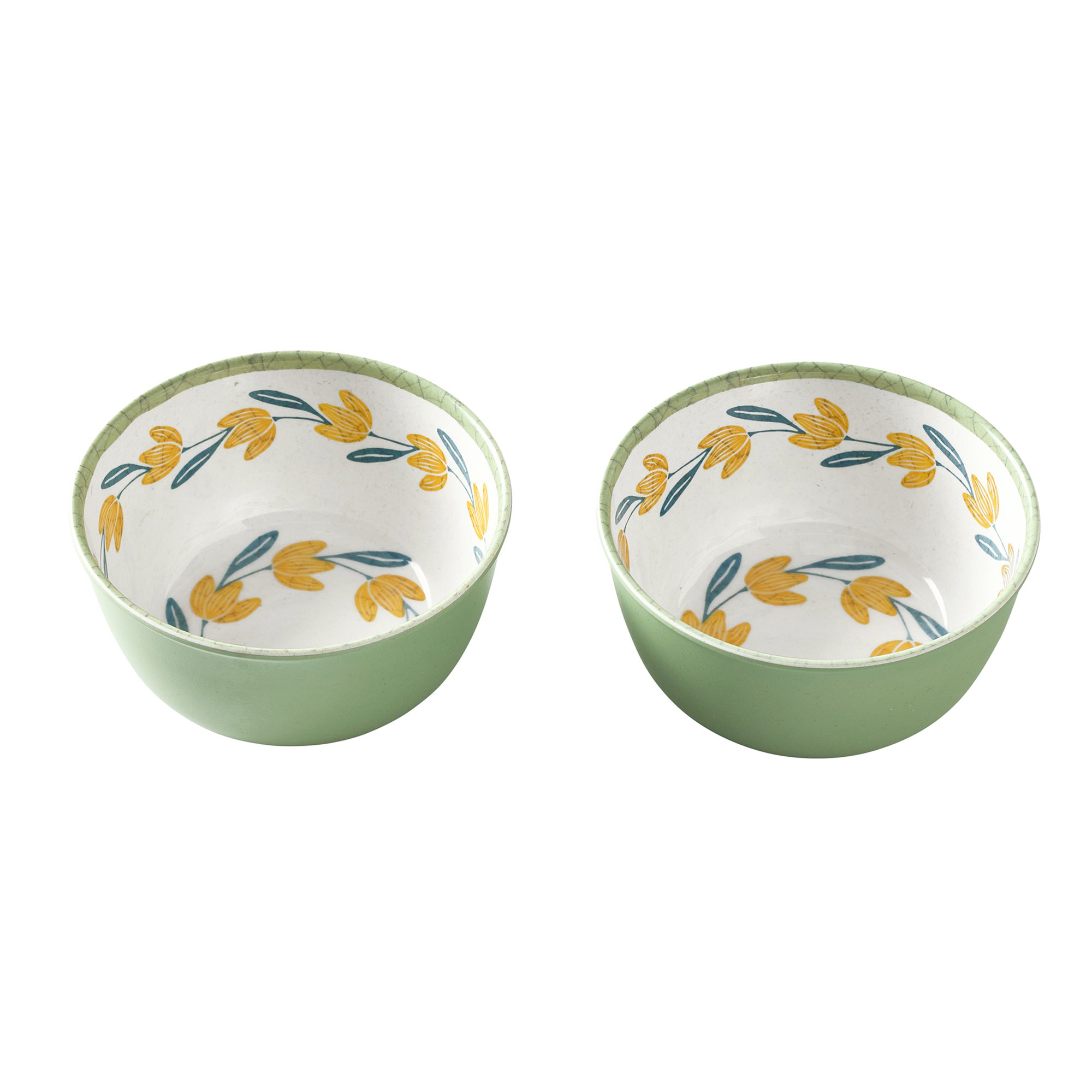 Better Homes and Gardens 2-Piece Bamboo Melamine Floral Dip Bowl Set