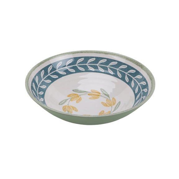 Better Homes & Gardens Bamboo Melamine Floral Serve Bowl, 13 Inch Diameter