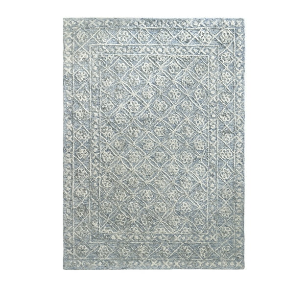Better Homes & Gardens Blue/Silver Floral Trellis Indoor Area Rug, 5' x 7'