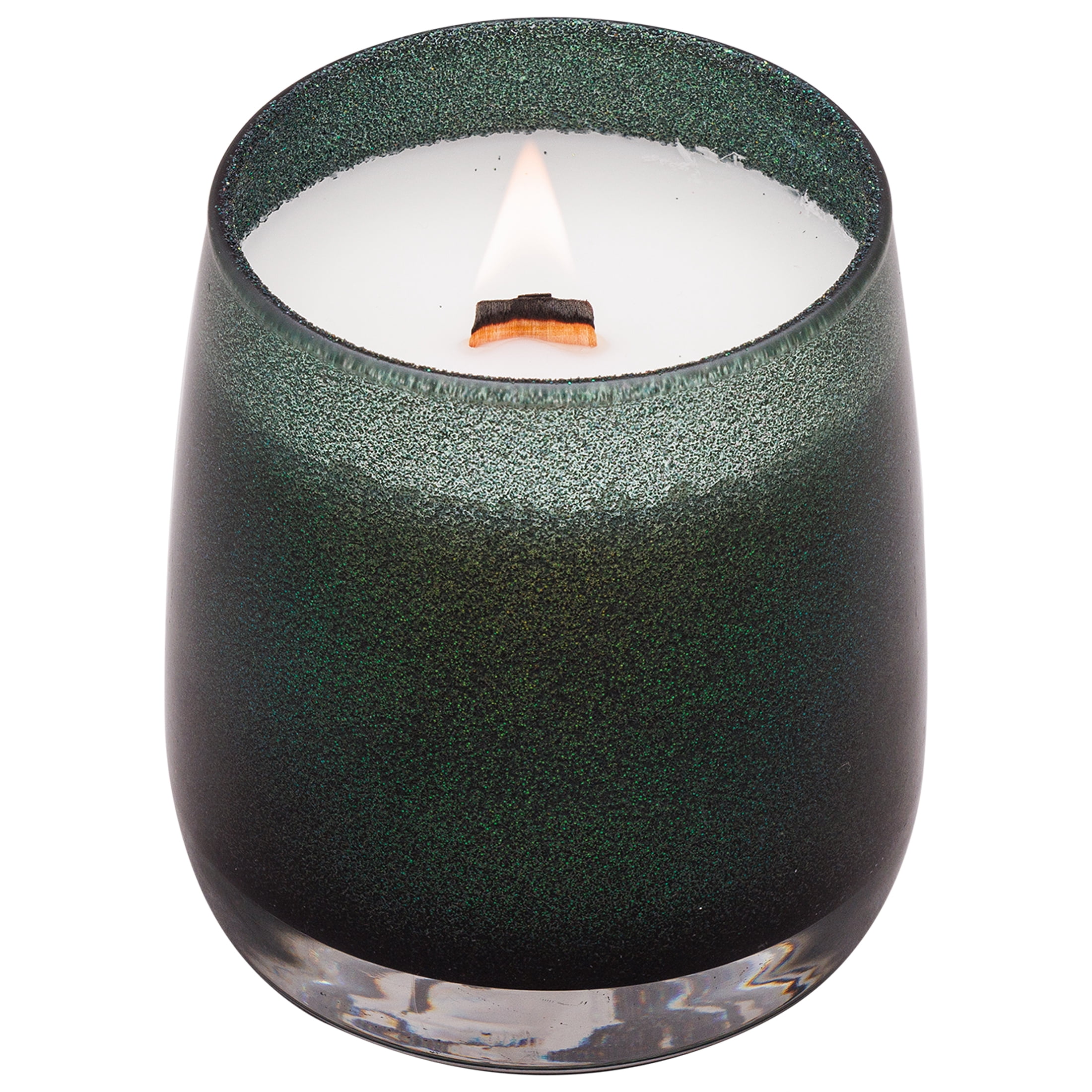 Better Homes & Gardens Wood 1-Wick Holiday Scented Glitter Jar Candle, Noble Fir and Pine, 14.5oz.