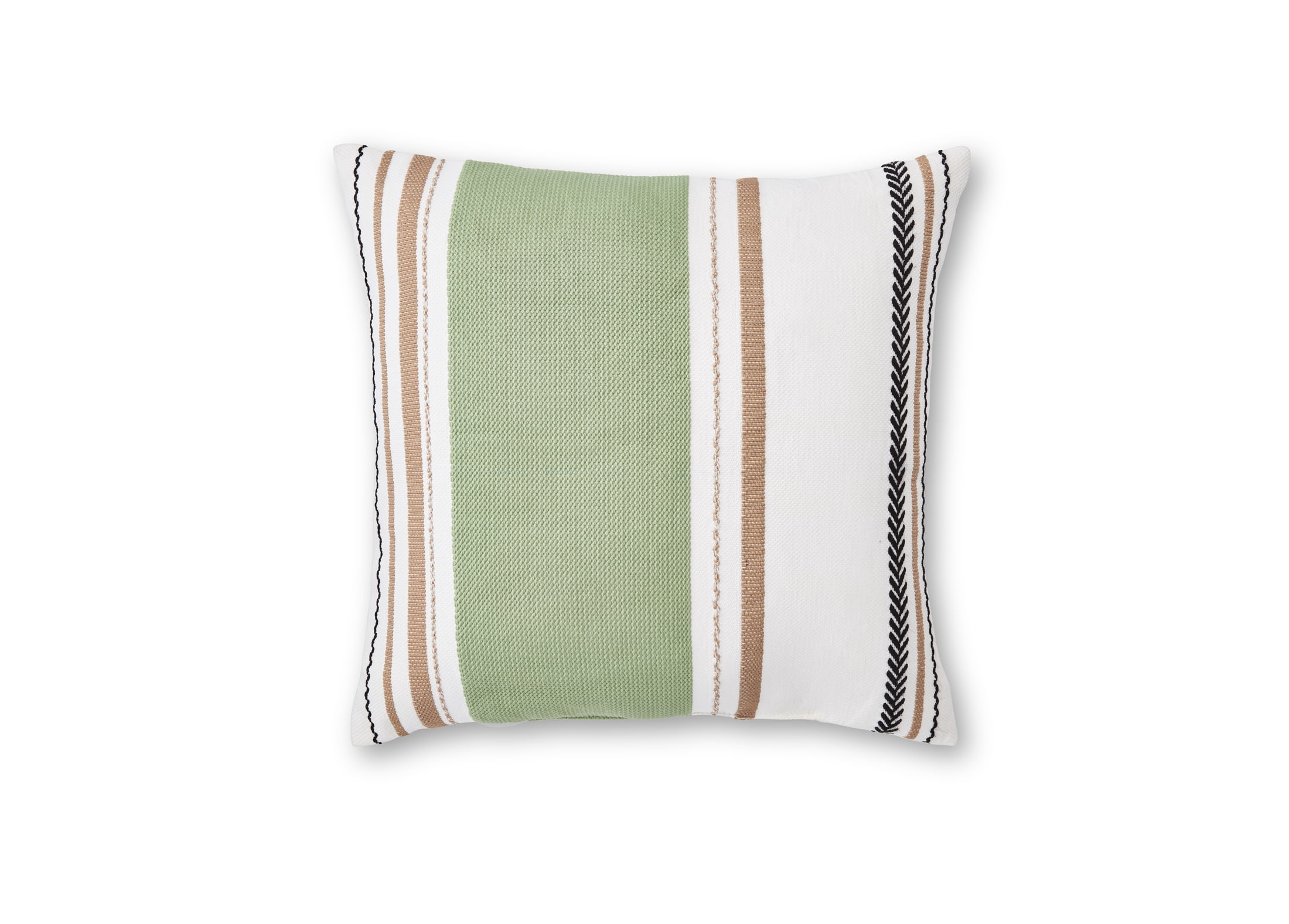 Better Homes & Gardens 18" x 18" Green Bold Stripe Outdoor Pillow