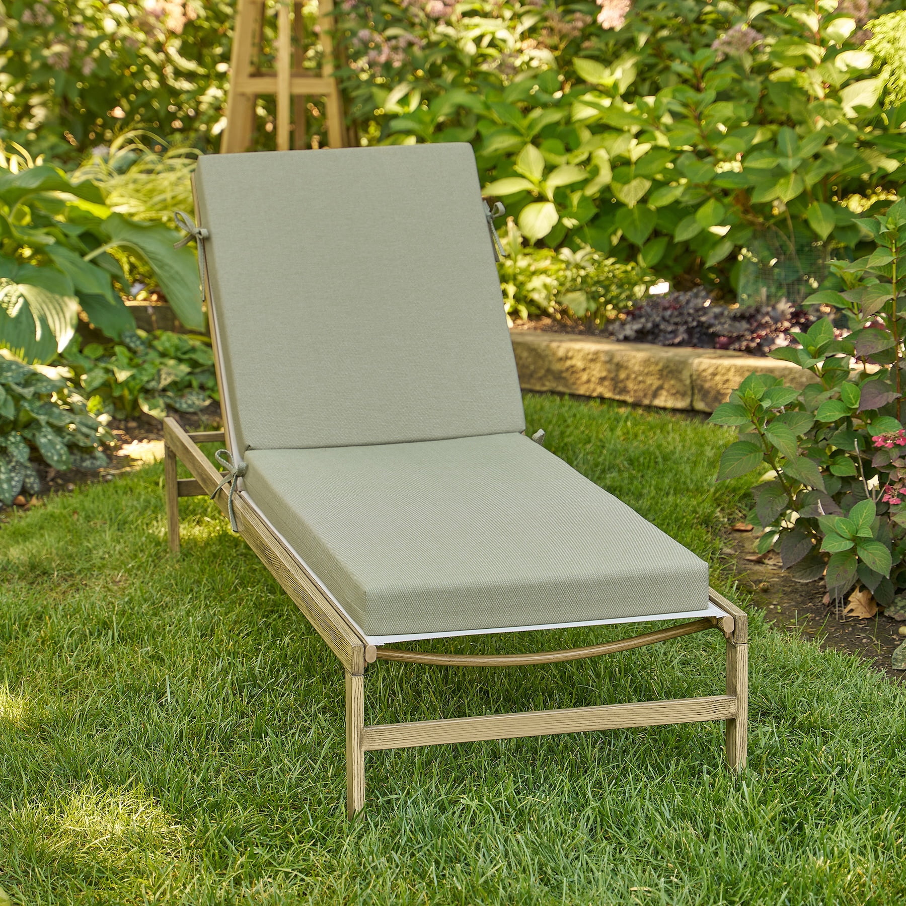 Better Homes & Gardens 72" x 23" Outdoor Chaise Lounge Cushion, 1-Piece, Green