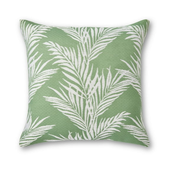 Better Homes & Gardens 18" x 18" Green Palm Outdoor Pillow
