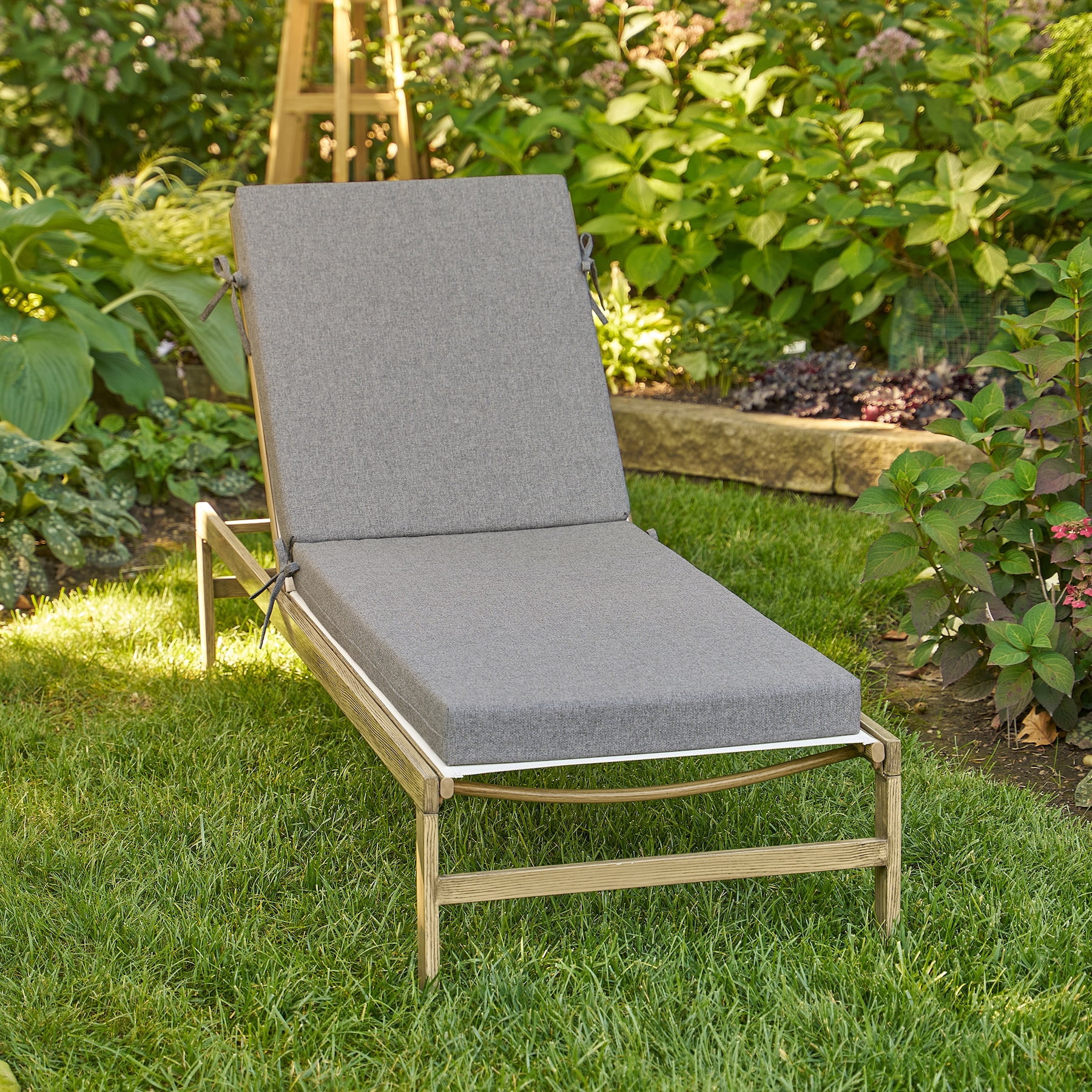 Better Homes & Gardens 72" x 23" Outdoor Chaise Lounge Cushion, 1-Piece, Grey