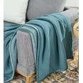 thumbnail interactive-video image 1 of Better Homes & Gardens Gauze Reverse to Cozy Knit Super Soft Throw Blanket, Oversized, Nimbus Blue, 1 of 8