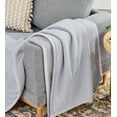 thumbnail interactive-video image 1 of Better Homes & Gardens Gauze Reverse to Cozy Knit Super Soft Throw Blanket, Oversized, Soft Silver, 1 of 9