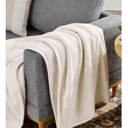 Better Homes & Gardens Super Soft Reversible Gauze and Cozy Knit Oversized Couch Throw Blanket, Vanilla Dream
