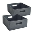 thumbnail image 1 of Better Homes & Gardens Half-Size Fabric Storage Bin, Gray Textured, 2 Pack, 1 of 6