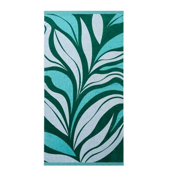 Better Homes & Gardens Cotton-Blend Beach Towel, 72 x 38 in, Abstract Palm