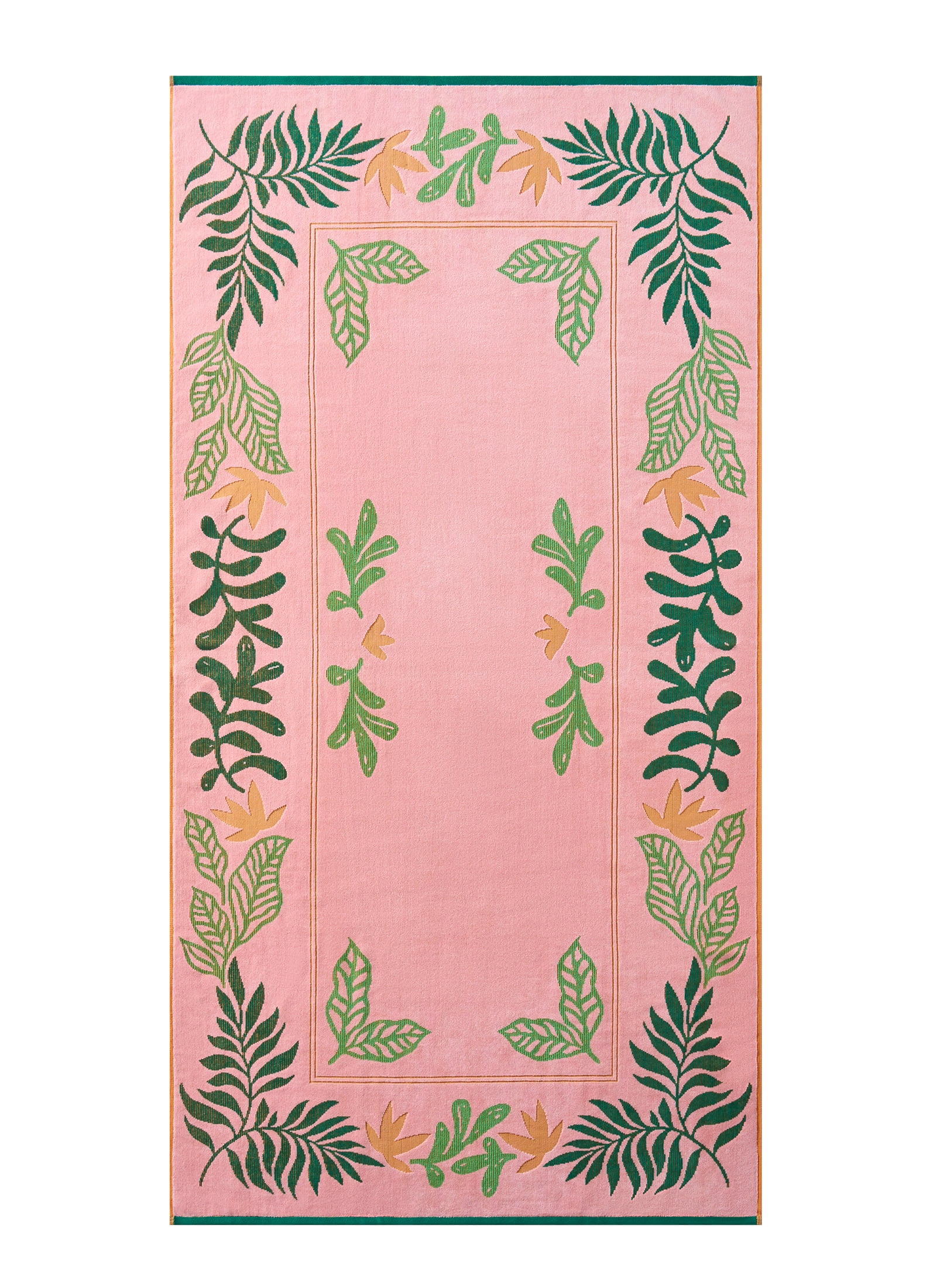 Better Homes & Gardens Cotton-Blend Beach Towel, 72 x 38 in, Pink and Green