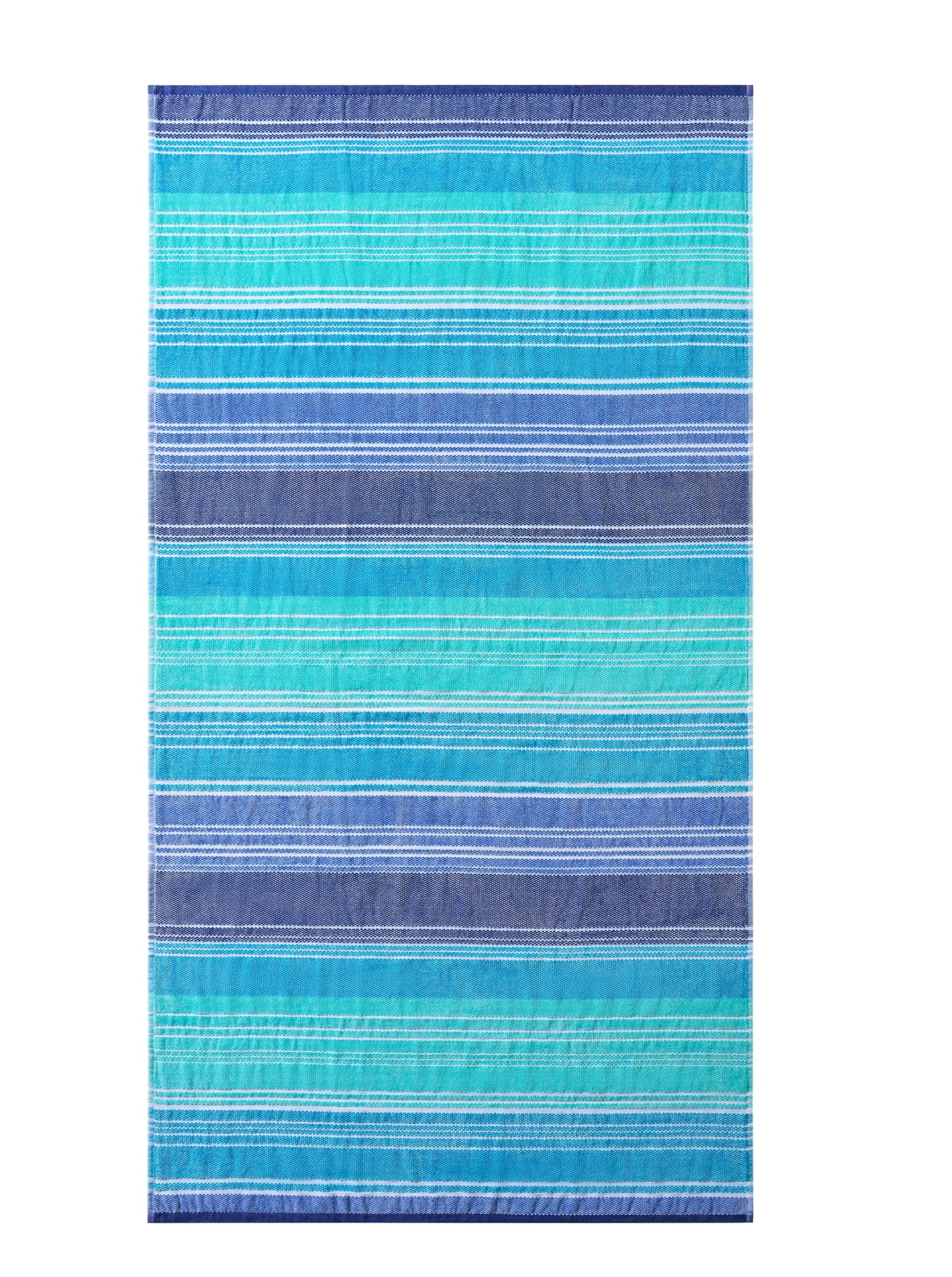 Better Homes & Gardens Cotton-Blend Beach Towel, 72 x 38 in, Blue Stripe
