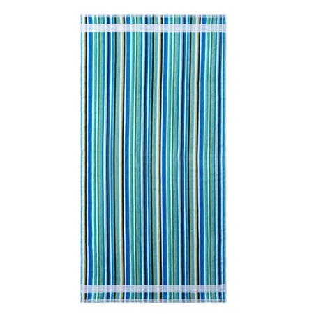 Better Homes & Gardens Cotton Blend Beach Towel, 72 x 38 in, Cool Stripe