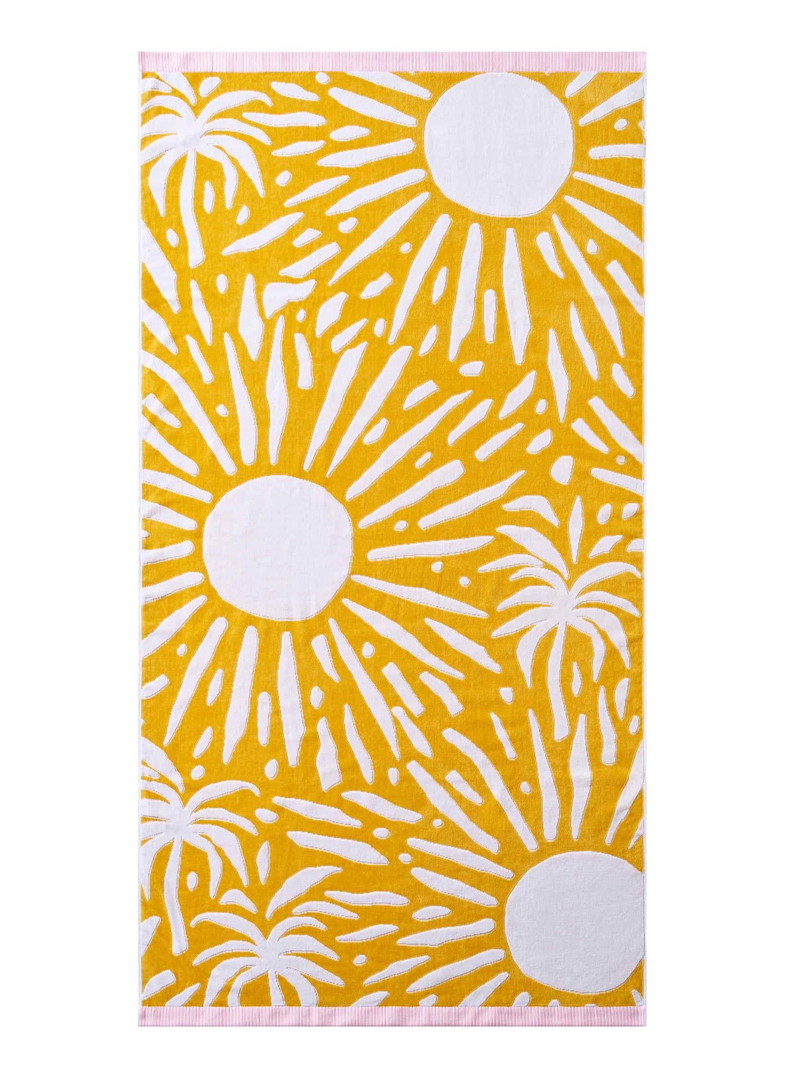Better Homes & Gardens Cotton-Blend Beach Towel, 72 x 38 in, Sunburst