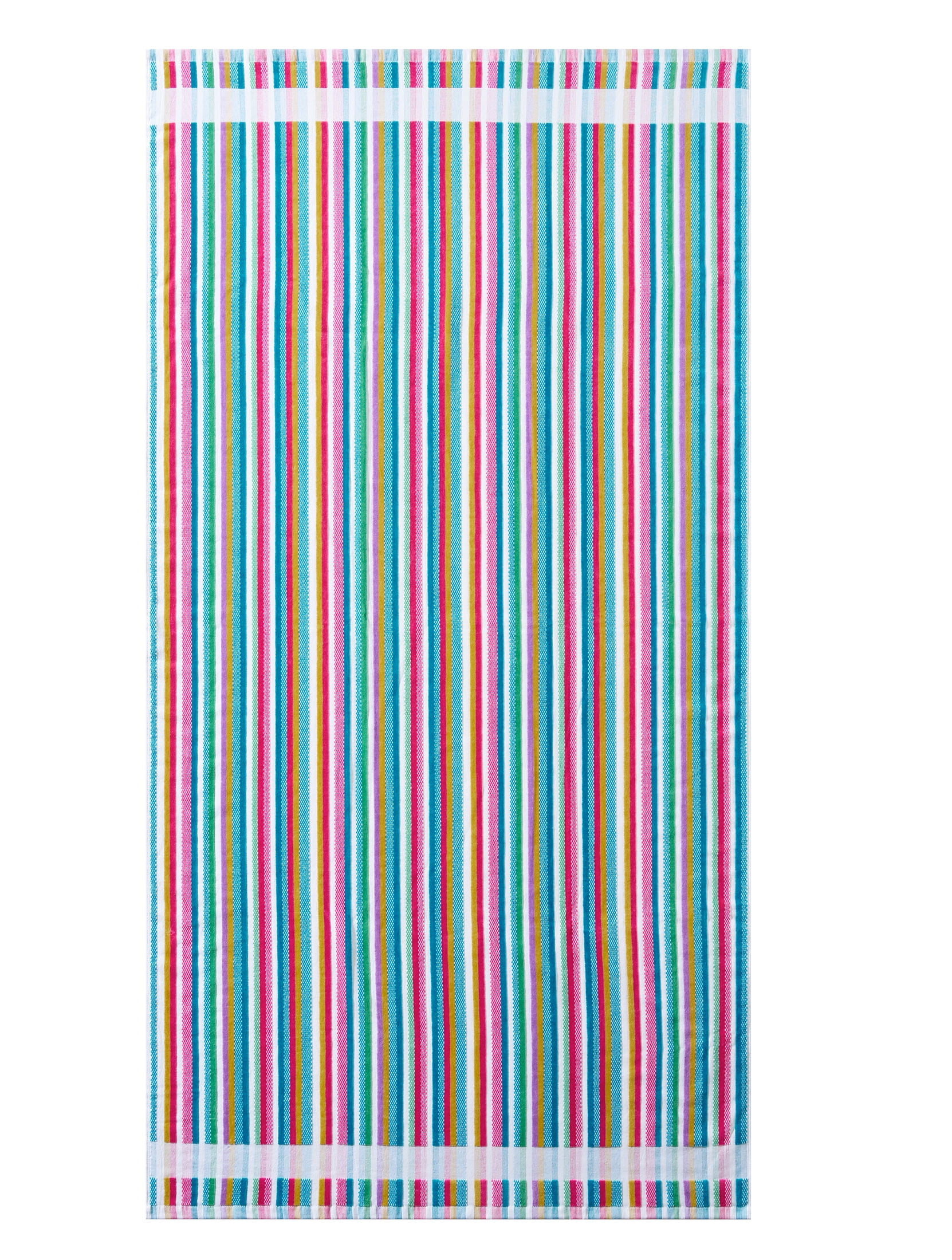 Better Homes & Gardens Cotton Blend Blend Beach Towel, 72 x 38 in, Warm Veriegated Stripe