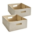 thumbnail image 1 of Better Homes & Gardens Half-Size Fabric Storage Bin, Toasted Almond Textured, 2 Pack, 1 of 6