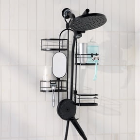 Better Homes & Gardens 4-Shelf Hanging Shower Caddy with Handheld Hose-Friendly Design in Matte Black