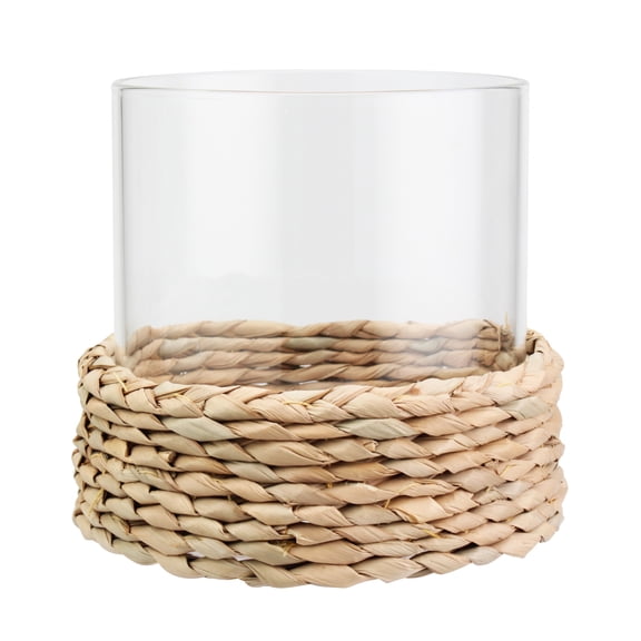 Better Homes & Gardens Water Hyacinth Hurricane Candle Holder, 7-Inch Glass