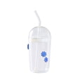 thumbnail image 1 of Better Homes & Gardens Glass Sipper Blue Floral Icon with Glass Lid, 1 of 7