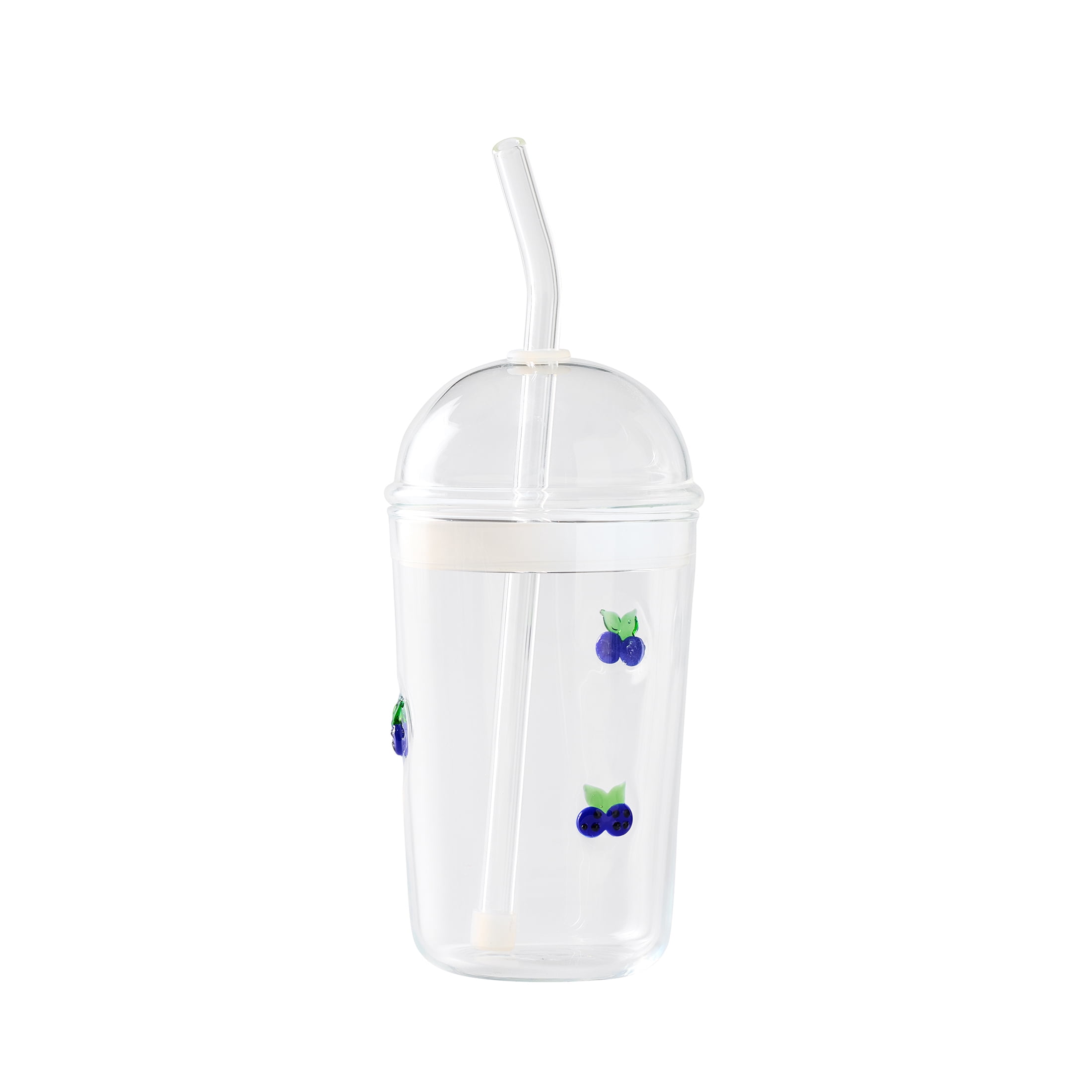 Better Homes & Gardens Glass Sipper Double Blueberry Icon with Glass Lid