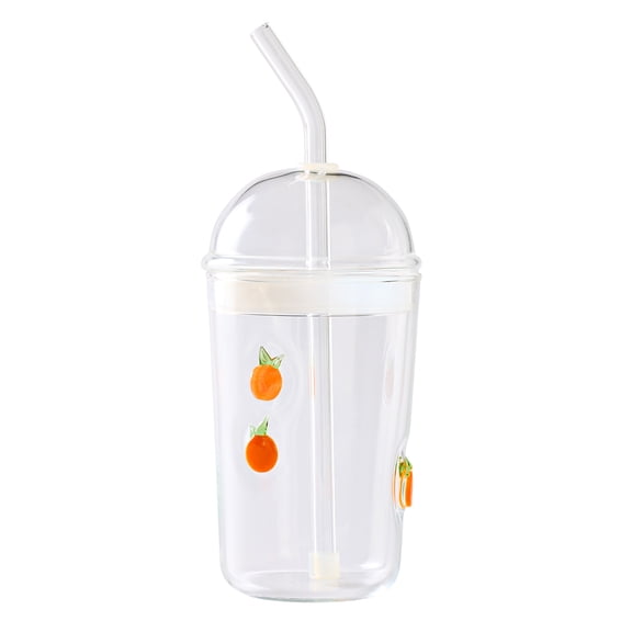 Better Homes & Gardens Glass Sipper Orange Icon with Glass Lid