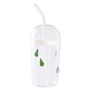 Better Homes & Gardens Pear Icon Glass Sipper with Lid, 16 oz