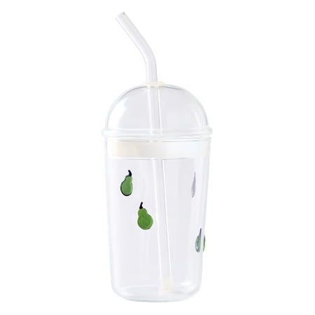 Better Homes & Gardens Pear Icon Glass Sipper with Lid, 16 oz