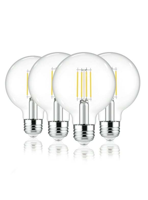 BHG LED Bulb, 4.5-Watt (60W Equivalent) G25 Vintage Style, E26 Base, Dimmable, Daylight, 4-Pack