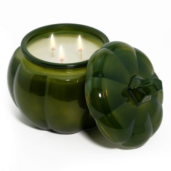 Better Homes and Gardens 3-Wick Pumpkin Jar Candle, Fresh Cut Frasier, 30 oz