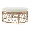 thumbnail image 1 of Better Homes & Gardens Lilah Outdoor Wicker 36" Round Ottoman, White, 1 of 6