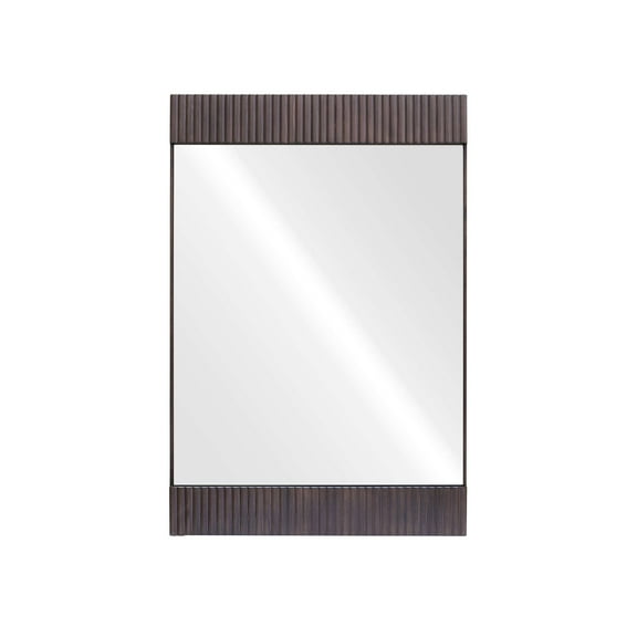 Better Homes & Gardens Lillian 24x36 Walnut Wall Mirror | Ribbed Rectangle Wood Frame for Bathroom, Bedroom, or Entryway