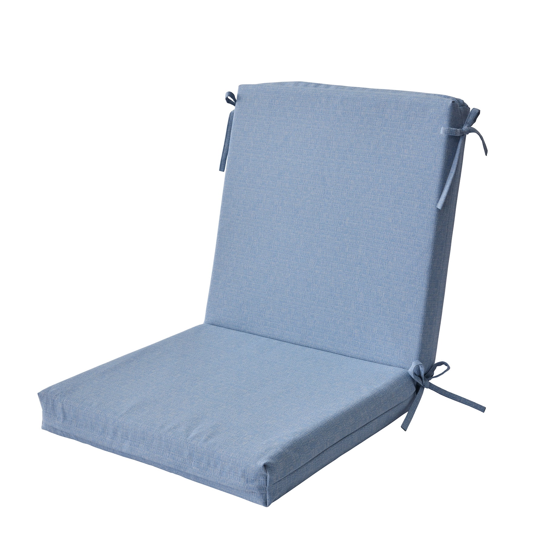 Better Homes & Gardens 44 in x 20 in Outdoor Chair Seat Cushion, 1-Piece, Light Blue