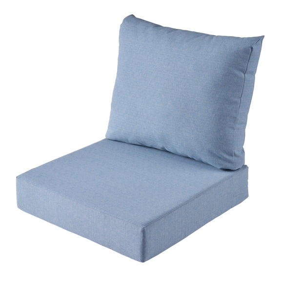 Better Homes & Gardens 24"x 24" Outdoor Deep Seat Cushion, 2-Piece, Light Blue